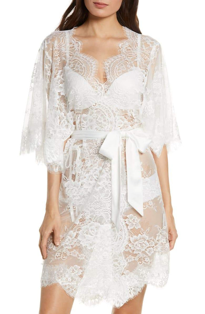 Kassiah Short Lace Bridal Robe | Homebodii