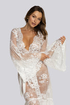 Georgina Long Lace Bridal Robe | Homebodii