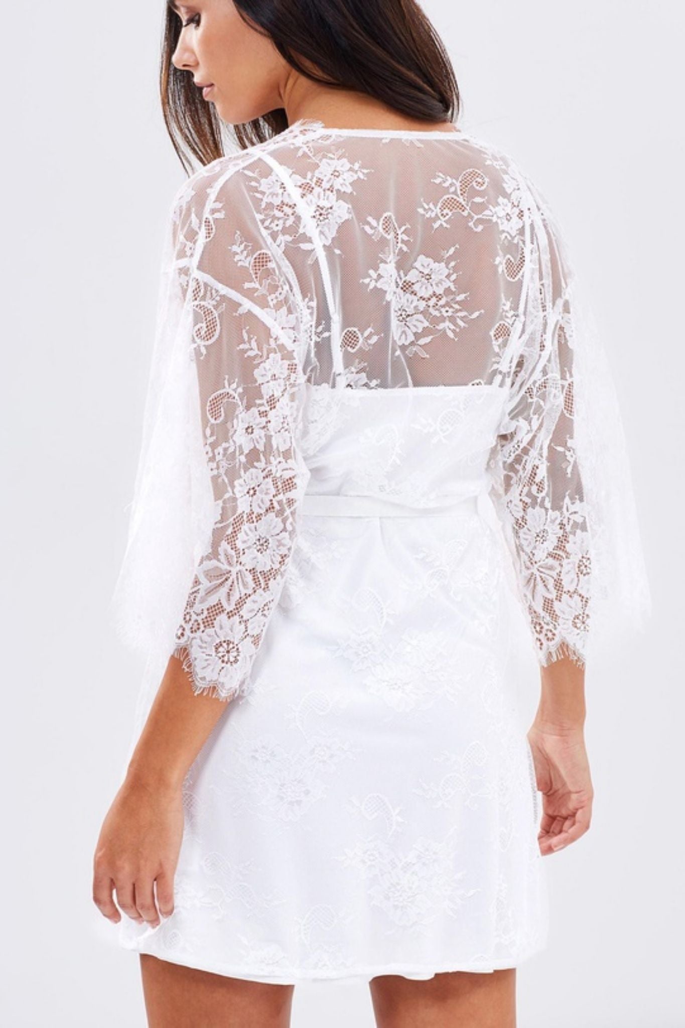Audrey Short Bridal Lace Robe | Homebodii – Homebodii AU