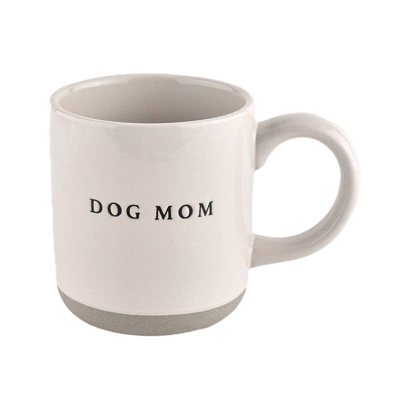 Dog Mom  Cream Stoneware Coffee Mug  14 Oz | Homebodii